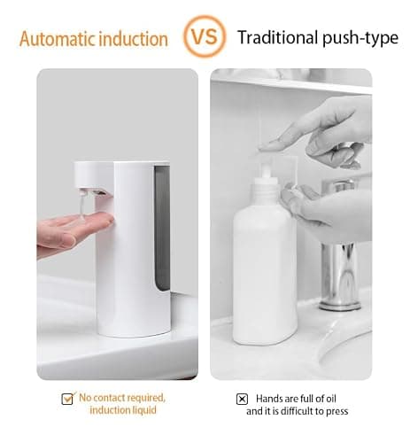 Automatic Soap Dispenser Touchless Dish Soap Dispenser 13.5oz/400ml with Infrared Sensor Type-C Rechargeable Liquid Dispenser for Bathroom and Kitchen - Thumbnail 6