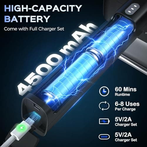 Electric Grill Brush, Grill Cleaner with LED Light, with 800 RPM Motor, Heavy Duty Grill Cleaning Tool, Personalized Grill Gift s for Dad - Thumbnail 4