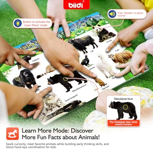 English Interactive Sound Book for Toddler3-5,Talking Activity Book,Educational Learning Toys for Boys Girls, Birthday Gifts for Kid Age 3 4 5 6 Year Old,Sensory Autism Toys,171 Animal,600+Sounds - Thumbnail 5