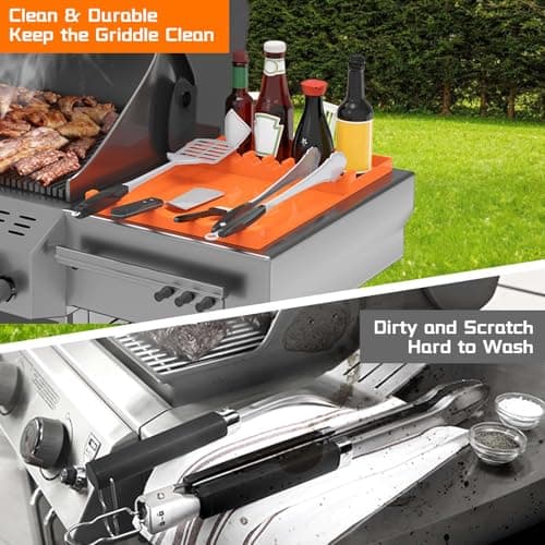 Silicone Grill Mat for Blackstone | Grilling Gifts for Men | Anniversary Birthday Father's Day Smoker Griddle Accessories Grilling Gifts | Spatula Mat for Outdoor Grill Kitchen Counter(17" x 11.5") - Thumbnail 3