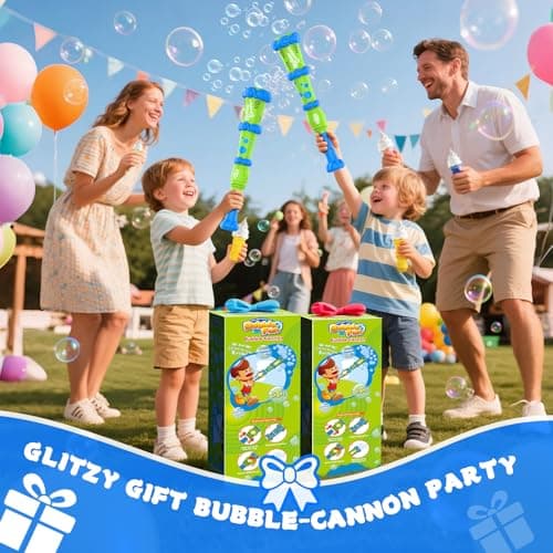Electric Bubble Wand for Kids - Tons of Long-Lasting Bubbles in Seconds - 8oz Bubble Solutions Included (Suitable for Toddlers & Pets) - Bubble Machine for Indoor/Outdoor Party Gifts for Ages 3+ - Thumbnail 3