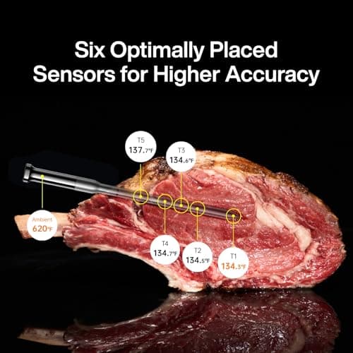 Typhur Sync Gold Wireless WiFi Meat Thermometer, 2 Slim Probes, 6 Sensors, 10x Stronger Signal, ±0.5℉ Accuracy, Smart Base Direct Setup, Reliable Reading Through Kamado Grill BBQ Oven Smoker Air Fryer - Thumbnail 2