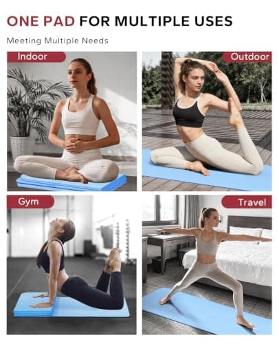 HAPBEAR Foldable Yoga Mat - 72"x24"x0.24" (6mm), Non-Slip TPE Exercise Mat for Home Workout, Yoga, Pilates,Stretching, & Travel, Durable & Eco-Friendly, Includes Carry Bag - Thumbnail 6