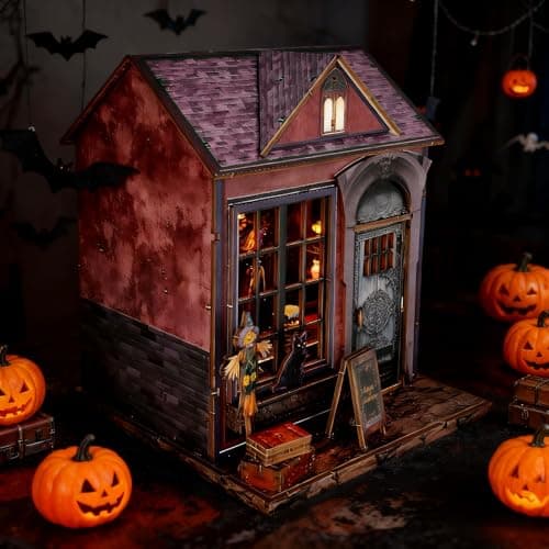 Joibabe Magic Cabin Miniature Dollhouse with LED Lights, Vintage Furniture & Decor – Handcrafted Fantasy Shop Display for Home Decor, Collectibles & Gifts - Thumbnail 2