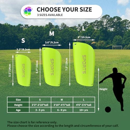 ATHCISE Kids Youth Soccer Shin Guards with Sleeves, Slip in Shinguards Soccer Shin Pads for 3-15 Years Old Boys Girls Child Teens - Thumbnail 6