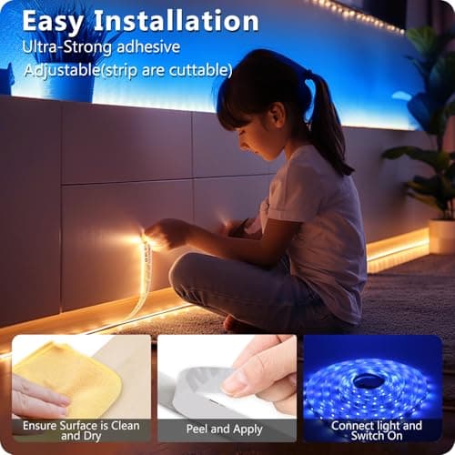 DAYBETTER LED Strip Lights 110ft, Smart Lighting Strips with App Remote Control, RGB Music Sync Color Changing Lights for Bedroom Kitchen Party Home Decor Luces led para cuarto (1 Roll) - Thumbnail 4