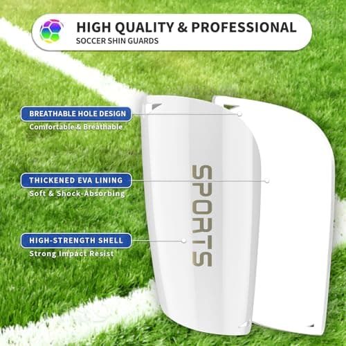 ATHCISE Kids Youth Soccer Shin Guards with Sleeves, Slip in Shinguards Soccer Shin Pads for 3-15 Years Old Boys Girls Child Teens - Thumbnail 4