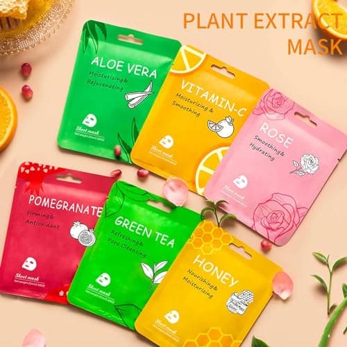 Meleell 36 Pack Face Masks Skincare Bulk Pack,Hydrating Face Masks Beauty For Sensitive Skin,Sheet Masks For Faces,Facial Masks Sets For Women Skin Care (36-Packs) - Thumbnail 3