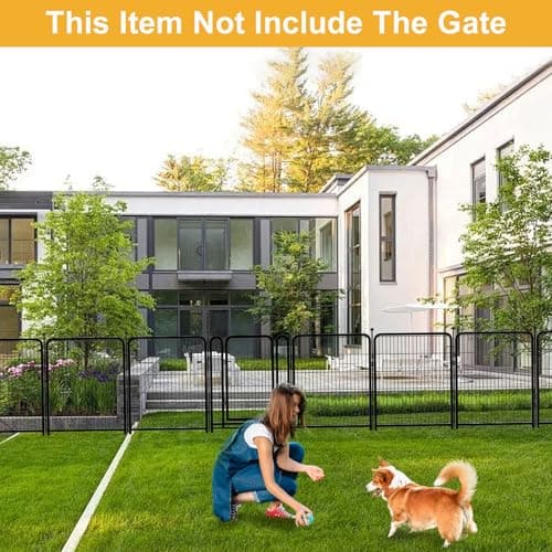 Getlay Doorless Dog Playpen 56inch 10 Panels, Dog Fence Outdoor for Yard, Garden Fence for Medium/Large Pets. Black Dog Pens Total22.1 Ft(L) - Thumbnail 6