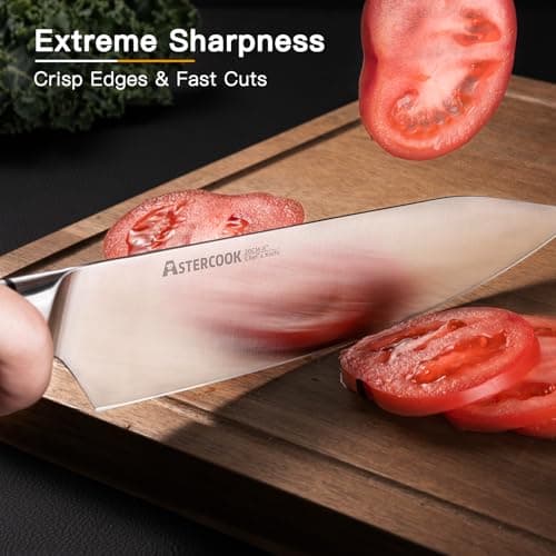 Astercook Chef Knife, 8 Inch Professional Kitchen Chef Knife, German High Carbon Stainless Steel Ultra Sharp Knife, Chefs Knives with Ergonomic Handle and Gift Box (ABS Handle), Mothers Day Gifts - Thumbnail 5