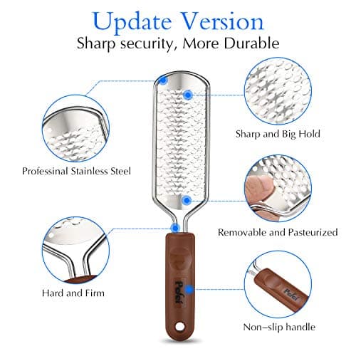 Professional Pedicure Foot File, Colossal Stainless Steel Detachable Foot Scrubber, Hard Skin Removers Pedicure Rasp for Wet and Dry Feet - Thumbnail 2