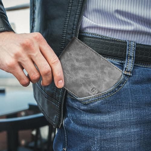 Gostwo Mens Wallet RFID Blocking Slim Minimalist Bifold Wallet with ID Window & Business Card Holder, Thin Front Pocket Design, Stylish Wallet for Men, Teen, Boyfriend, Husband - Thumbnail 3