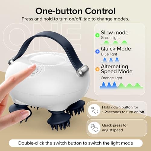 IOOKNA Head Massager Scalp, Scalp Massager, Portable Head Massager, Waterproof Scalp Massager with Tangle-Resistant Design, with 12 Massage Heads & 3 Modes, Heartfelt Mothers Day Gifts for Mom - Thumbnail 2
