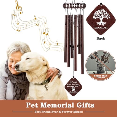 VENBEEL 28" Pet Memorial Wind Chime, Dog Memorial Gifts for Loss of Dog, Passing Away Sympathy Bereavement Remembrance Pet Gift - Thumbnail 2