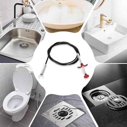 Drain Snake，116" Flexible Grabber Claw Tool Reacher Drain Snake Hair Drain Clog Remover for Toilet Sewer Shower Kitchen Bathroom Tub Clogged Drains Opener Cleaning Tool - Thumbnail 6