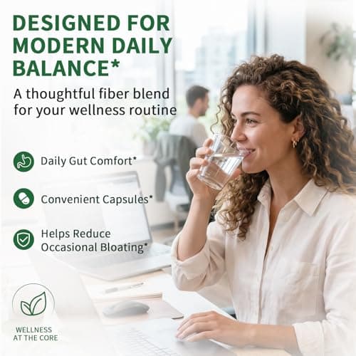 Fiber Supplement - Psyllium Husk Powder Capsules 1500mg & Slippery Elm- Regularity, Effortless Bowel Movements - Gentle Daily Fiber for Digestive & Gut Health -Natural Prebiotic Fiber,Non-GMO-120 Caps - Thumbnail 6