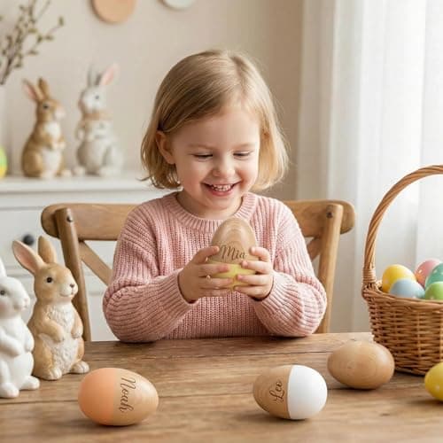 Personalized Wooden Eggs Musical Shakers 2026 – Natural Beech Wood with Free Engraving for Kids, Easter Basket Stuffers,, Sensory Toys for Boys Girls - Thumbnail 5