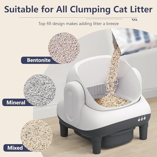 MeowWhimsy S7 Pro Self Cleaning Litter Box, Automatic Open Top, App Control, Extra Large Electric for Multi-Cat, Includes Pedal Mat and Bags - Thumbnail 6