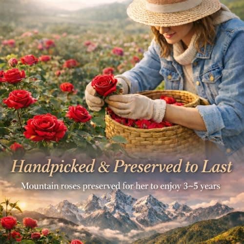 cdco Forever Love Preserved Real Rose with Heart Necklace, Mothers Day Gifts for Mom, Wife, Anniversary Birthday Gifts for Women – Projects “I Love You” in 100 Languages - Thumbnail 5