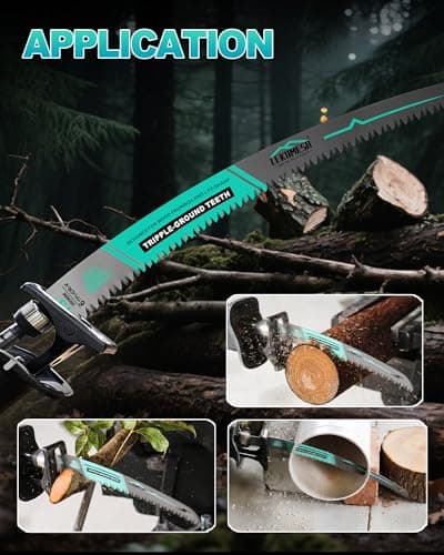 LEKOMESH 15" Japanese Teeth Reciprocating Saw Blades Wood Pruning - 4PCS Saw Blades Wood 6TPI Curved Edge, Cr-V Heavy Duty Tree Cutting Blades for Branches, Wet/Dry Wood & PVC - Thumbnail 4