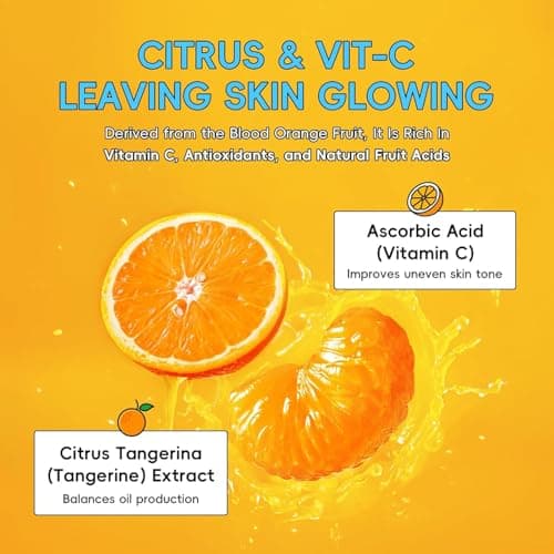 Citrus Vitamin C Skin Care Set, Skincare for Women Teens Girls- Gift Set with Cleanser, Toner, Serum, Eye Cream, Moisturizer, Facial Skincare Product, Travel Set, for Oil Skin Type - Thumbnail 3