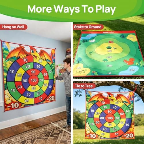 Golf Chipping Game Set for Indoor & Outdoor Play, Double-Sided Golf Target Mat with 2 Challenge Games, 4-Angle Adjustable Stand, Sticky Balls & Scoreboard for Family Fun, Parties & Golf Practice - Thumbnail 6
