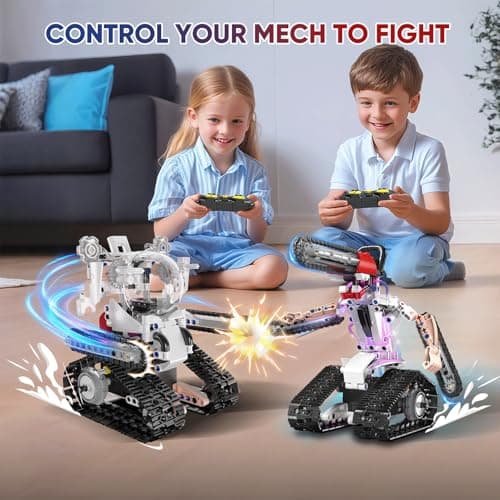 5 in 1 STEM RC Robot Building Kit for Boys, APP & Remote Control Erector Set RC Toys for Kids Blocks 419 Pcs, DIY Build Science Educational Gift for Age 6 7 8 9 10 11 12+ Boys & Girls - Thumbnail 4