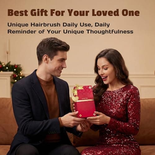 SIMETRA Lucky Hair Brush for Women & Men, 14K Gold Plated Wet Brush Detangling Brush for All Hair Types, Natural Crystal Inlay Boar Bristle Hair brush, Curly Detangler HairBrush for Scalp Massage Gift - Thumbnail 4