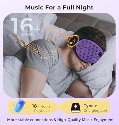 Sleep Mask Headphones with Bluetooth 5.4, LC-dolida Wireless Music Eye Mask for Sleeping Headphones Detachable 3D Eye Cups Cooling Breathable Bluetooth Eye Mask for Side Sleepers - Thumbnail 6