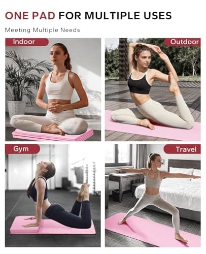 HAPBEAR Foldable Yoga Mat - 72"x24"x0.24" (6mm), Non-Slip TPE Exercise Mat for Home Workout, Yoga, Pilates,Stretching, & Travel, Durable & Eco-Friendly, Includes Carry Bag - Thumbnail 6