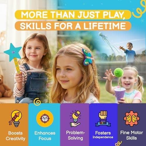 QuTZ Craft Kits for Kids Ages 4-8, 10-in-1 Toddler Craft Box, Build Projects That Glow, Float, Wearable and Playable, No prep and no Clean-up, Art and Crafts Supplies for Kids 4 5 6 7 8 Year Old - Thumbnail 6