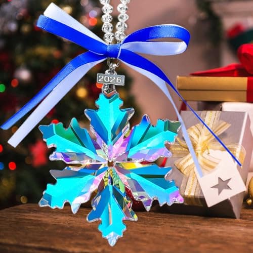 2026 Christmas Ornaments, Crystal Snowflake Ornaments, Pretty Beautiful - Thumbnail 3
