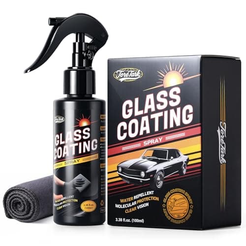 Toretark Car Ceramic Glass Coating Spray,Automotive Windshield Rain Repellent Glass Polish Protect, Long-Lasting Quick Dry Coat (3.38 fl oz +Towel) - Image 1