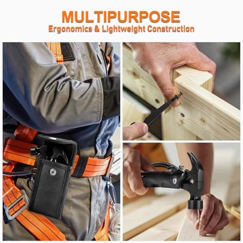BIIB Fathers Day Mens Gifts for Husband Dad Grandpa, 12 in 1 Hammer Multitool Camping Essentials, Gifts for Men, Personalized Fathers Day Dad Gifts from Daughter Son Wife, Camping Gear Survival Tools - Thumbnail 4