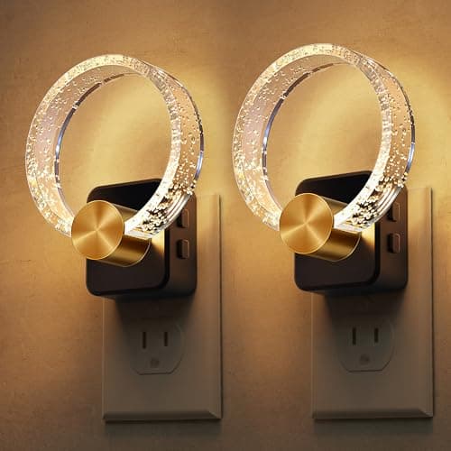 L LOHAS LED Night Lights Plug into Wall, 2 Pack Plug in Night Lights with Light Sensor, 3000K Soft White, 0-100LM Brightness Adjustable, Bubble Nightlight for Bathroom Bedroom Hallway - Image 1