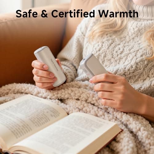 Hand Warmers Rechargeable 2 Pack, Magnetic Electric Hand Warmer 3 Settings Portable Pocket Heater 360°Heating, Gifts for Men Women Camping,Hunting,Golf,Travel Essentials (White) - Thumbnail 4