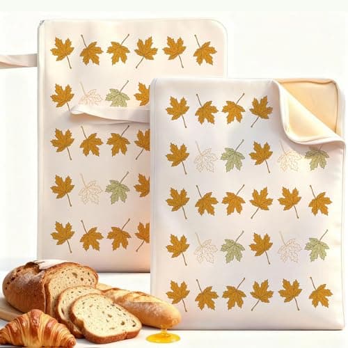 WiNDANCE 2 Pack Beeswax Bread Bags with Zipper, XL(13x17in) Sourdough Bread Storage for Homemade, Freezer Storage Bag to Keep Fresh, Cotton Beeswax Container, Baguette Bag with Liner Kitchen Baking - Image 1