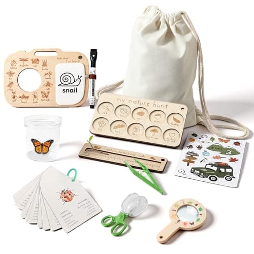 Bug Catcher Kit for Kids, Bug Catching Kit with Bug Box, Learning Cards & Observation Board, Outdoor Toys Scavenger Hunt Play Set, Adventure Set for Backyard & Camping Fun Gift for Girls Boys - Image 1