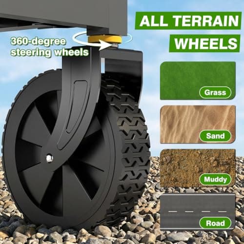 Geeobin Collapsible Wagon Cart with Wheels Foldable, 360lbs Large Capacity Portable Folding Utility Heavy Duty Beach Wagons Cart with All-Terrain Wheels for Shopping, Camping, Sports, Garden - Thumbnail 2