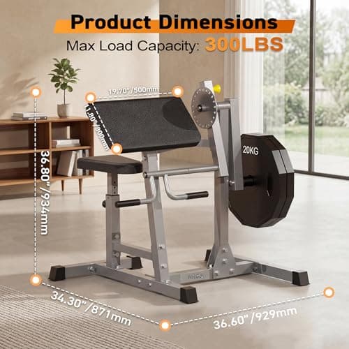 Preacher Curl Bench for Biceps and Triceps Isolation Training, with Thickened Pad, Compatible with 1" and 2" Weight Plates - Thumbnail 5