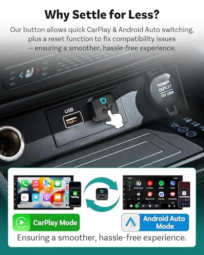 OTTOCAST Mini Pico Wireless CarPlay Adapter, No More Cables, Dual Phone Memory, One-Button Switch, Wi-Fi 6 & Bluetooth 5.4 - Thumbnail 3