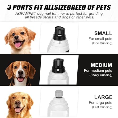 AOFANPET Dog Nail Grinder,2026 New Updated Quiet Electric 2-Speed Professional Pet Nail Grinder with Quick Sensor, Rechargeable Painless Trimmer for Large to Small Dogs & Cats, LED Light & Guard - Thumbnail 4