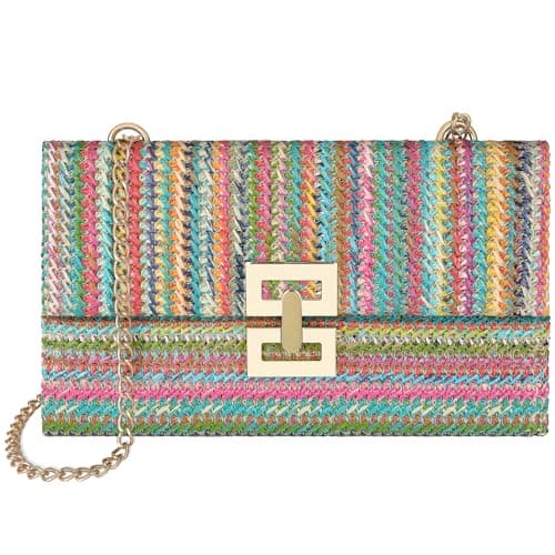 Loiyadn Straw Purse - Woven Clutch Purses for Women, Beach Bags for Women Summer Crossbody Shoulder Handbag - Image 1