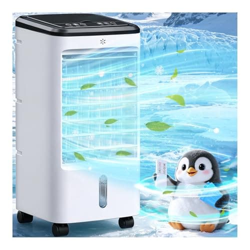 Windowless Air Conditioner, Portable Swamp Cooler with 2 Water Tanks, 4-in-1 Evaporative Air Cooler with Remote, 4 Modes 3 Speeds, 12H Timer, 4 Ice Packs, Ventless Cooling Fan for Room Home Office