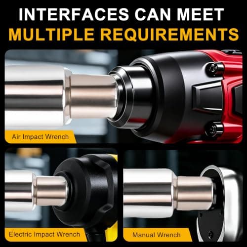 Pneubolt 1/2" Offset Extension Wrench & Drill Adapters, Portable Impact Extender for Tight Spaces, Labor-Saving Multifunctional Tool for Automobile Repair & Furniture Assembly - Thumbnail 6