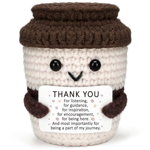 Teacher Nurse Appreciation Gifts For Coffee Lovers Get Well Cheer Thank You Gifts For Women Man Friends Coworkers Employee Volunteer Appreciation Gift Positive Crochet Coffee Lover Gift for Women - Image 1