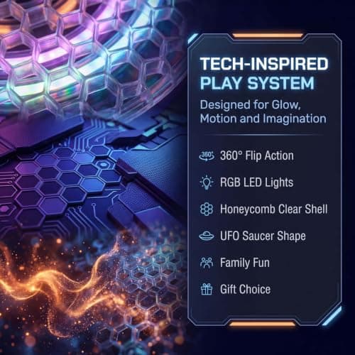 TSM005 Mini Drone for Kids,Hand Operated UFO Toy,Hover Boomerang Ball with LED,Easy Indoor Outdoor Flying Toys,Flying Orb Ball UFO Drone for Kids 6-8-12 ,Cool Christmas Birthday Gifts for Boys Girls(Blue) - Thumbnail 2