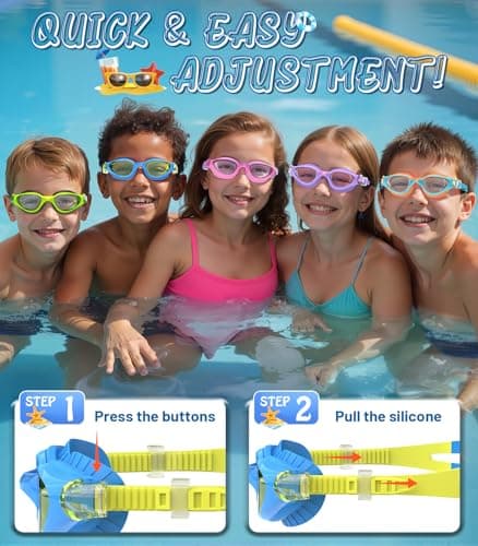 HIGAHY Swim Goggles for Kids 6-14, Anti-Fog UV Protection Clear Swimming Goggles, Leakproof Pool Swim Goggles for Boys Girls (Blueyellow - Yellow Lens) - Thumbnail 6