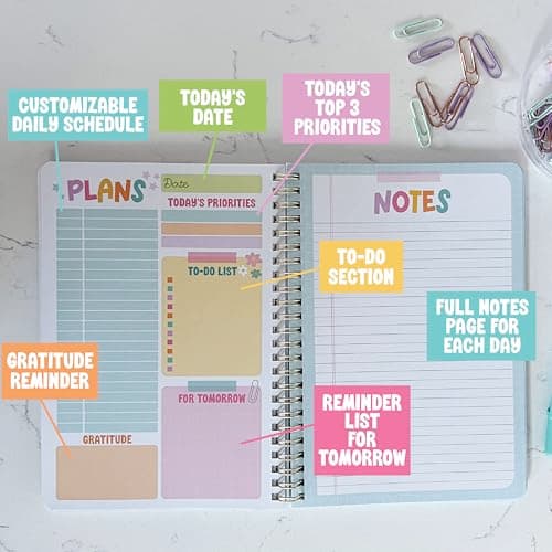 Undated Daily Planner Notebook - Undated Planner Notebooks, Daily To Do List Planners, To Do List Notebook for Work Organization, Day Schedule Planners for Kids and Adults - Thumbnail 3