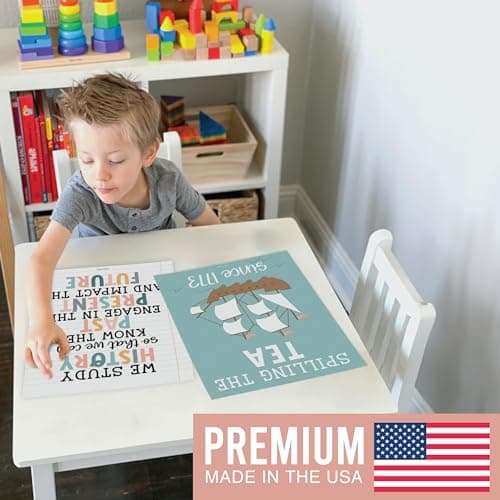 Hadley Designs 6 Social Studies Classroom Decorations – US History Posters for Elementary, Middle School and High School, Durable World History Wall Art for Teachers - Boho Classroom Decor - Thumbnail 3